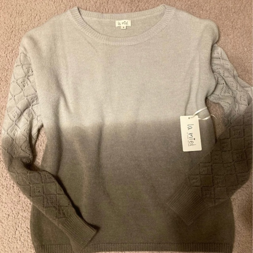 La miel ombré gray sweater Small